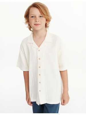 Lc Waikiki Yeni Sezon Kısa Kollu Dokulu Erkek Çocuk Gömlek