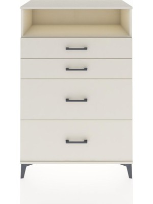 Hyperion Dolap Tek Raflı 4 Çekmeceli 88X44X134 Aytaşı-Aytaşı