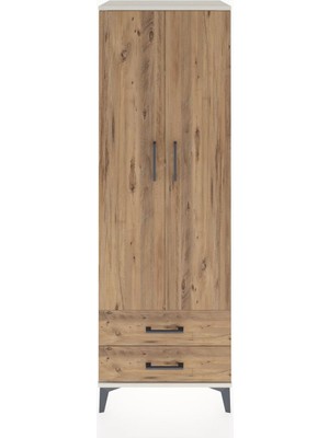 Hyperion Dolap 4 Raflı 2 Çekmeceli 2 Kapaklı 60X44X182 Aytaşı-Çam