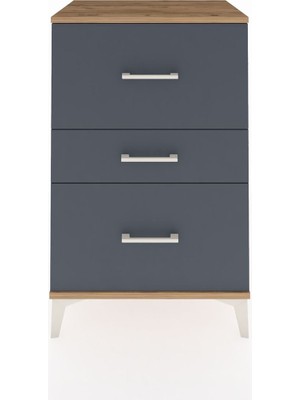 Hyperion Komodin 3 Çekmeceli 60X44X96 Çam-Antrasit