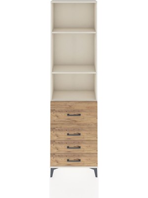 Arges Dolap 3 Raflı 4 Çekmeceli 60X30X221 Aytaşı-Çam