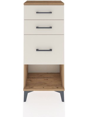Arges Komodin 3 Çekmeceli 44X30X106 Çam-Aytaşı