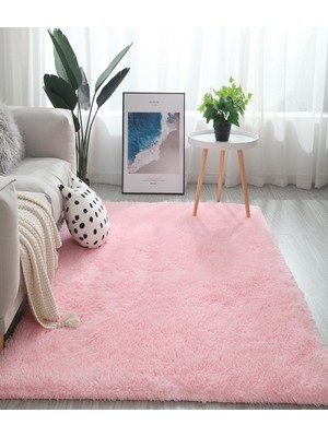 Pembe Pudra Kaymaz Taban Yatak Odası ve Çocuk Halısı, Şık ve Konforlu Dekorasyon