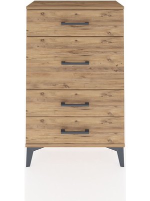 Arges Komodin 4 Çekmeceli 60X30X96 Çam-Çam