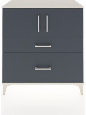 Hyperion Şifonyer Tek Raflı 2 Çekmeceli 2 Kapaklı 88X44X96 Aytaşı-Antrasit