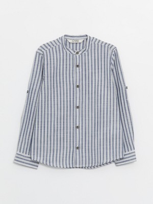 Lc Waikiki Yeni Sezon Hakim Yaka Çizgili Uzun Kollu Erkek Çocuk Gömlek
