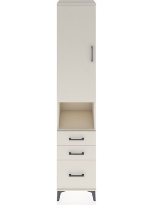 Hyperion Dolap 4 Raflı 3 Çekmeceli Tek Kapaklı 44X44X221 Aytaşı-Aytaşı