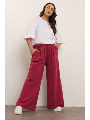 Büyük Beden Cepli Beli Lastikli Ipli Geniş Paçalı Eşofman Altı 304052