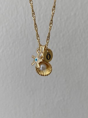 Istiridye Detaylı Harf ve Nazar Kolye