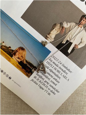 Rodyum Kaplama Kalp ve Harf Detaylı Set Kolye