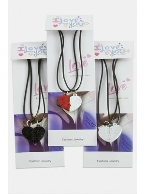 Kalp Uçlu Çift Kolye