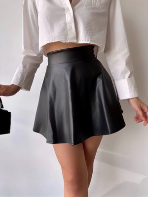 Kısa Deri Çan Etek H26599