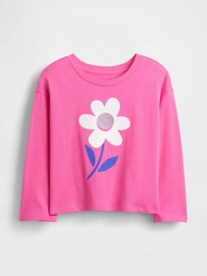 Gap Kız Bebek Açık Pembe Mix & Match Relaxed Grafik T-Shirt