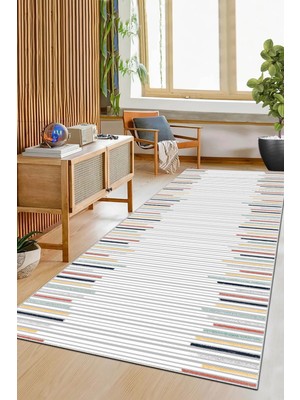 Geometrik Iskandinav Salon Halısı, Toz Tutmaz, Yıkanabilir, Kaymaz Taban, Dijital Baskı