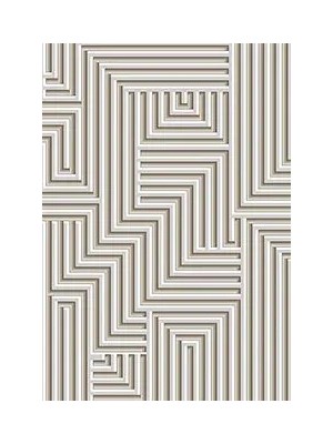 Tolve Geometrik Krem Polyester Makine Halısı