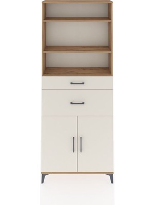 Arges Dolap 4 Raflı 2 Çekmeceli 2 Kapaklı 88X30X221 Çam-Aytaşı