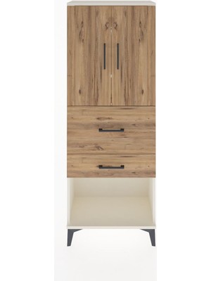 Arges Dolap 3 Raflı 2 Çekmeceli 2 Kapaklı 60X30X163 Aytaşı-Çam