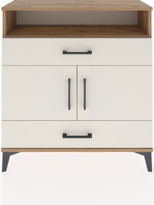 Arges Şifonyer 3 Raflı 2 Çekmeceli 2 Kapaklı 88X30X96 Çam-Aytaşı