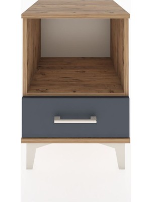 Hyperion Komodin Tek Raflı Tek Çekmeceli 44X44X64 Çam-Antrasit