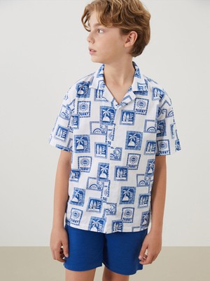 Lc Waikiki Yeni Sezon Desenli Erkek Çocuk Gömlek