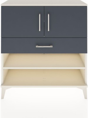 Arges Şifonyer 3 Raflı Tek Çekmeceli 2 Kapaklı 88X30X96 Aytaşı-Antrasit