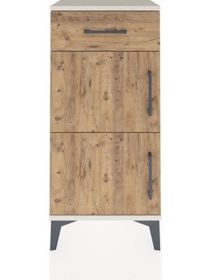 Arges Komodin Tek Raflı Tek Çekmeceli 2 Kapaklı 44X30X96 Aytaşı-Çam