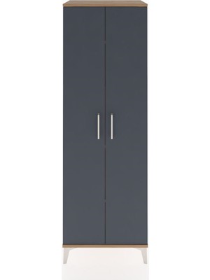 Hyperion Dolap 4 Raflı 60X44X182 Çam-Antrasit