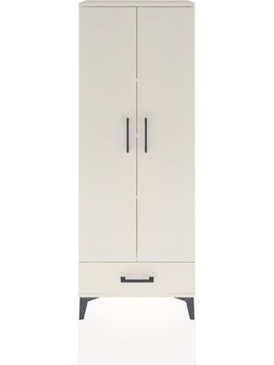 Arges Dolap 4 Raflı Tek Çekmeceli 2 Kapaklı 60X30X163 Aytaşı-Aytaşı