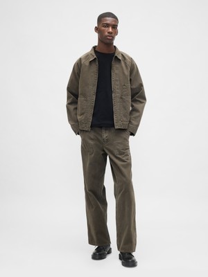 Gap Erkek Haki Canvas Baggy Carpenter Jean Pantolon