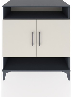 Hyperion Şifonyer 4 Raflı 2 Kapaklı 88X44X96 Antrasit-Aytaşı