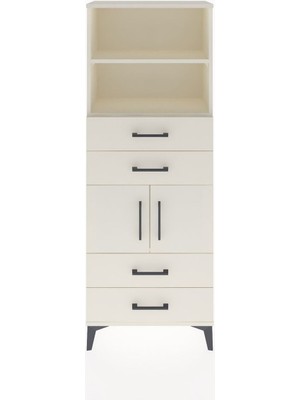 Arges Dolap 3 Raflı 4 Çekmeceli 2 Kapaklı 60X30X163 Aytaşı-Aytaşı