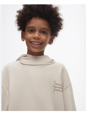 Erkek Çocuk Win Sweatshirt 8-14 Yaş Bej