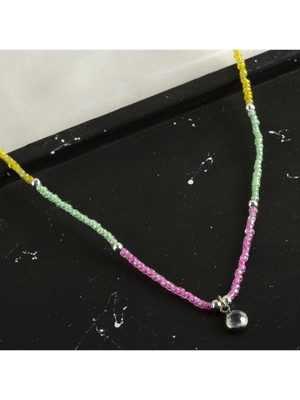 Renkli Kum Boncuk Taşlı Kolye