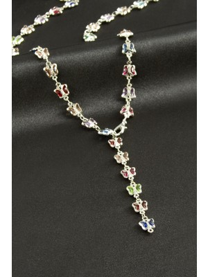 Kelebek Zirkon Taşlı Y Kolye