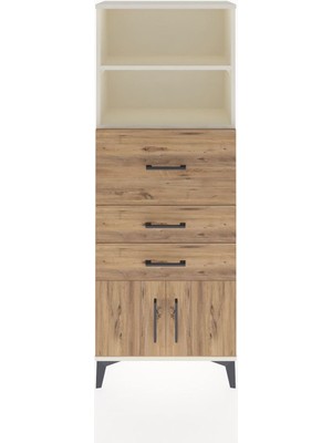 Arges Dolap 2 Raflı 3 Çekmeceli 2 Kapaklı 60X30X163 Aytaşı-Çam