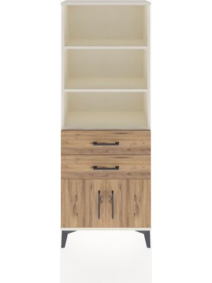 Arges Dolap 3 Raflı 2 Çekmeceli 2 Kapaklı 60X30X163 Aytaşı-Çam