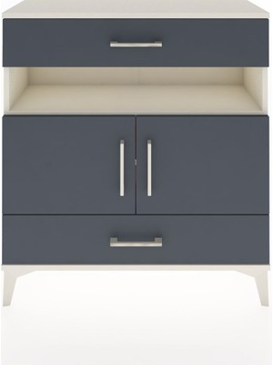 Arges Şifonyer 3 Raflı 2 Çekmeceli 2 Kapaklı 88X30X96 Aytaşı-Antrasit