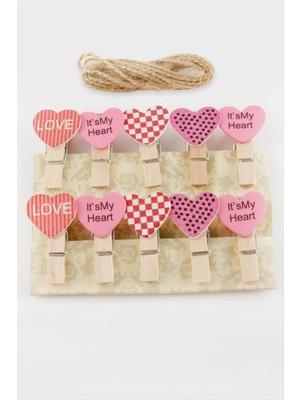 10 Adet Kalp Süs Mandal