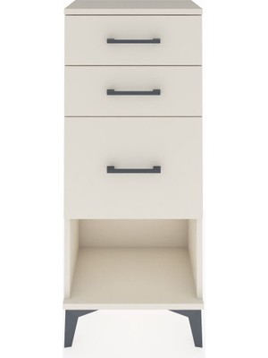 Arges Komodin 3 Çekmeceli 44X30X106 Aytaşı-Aytaşı