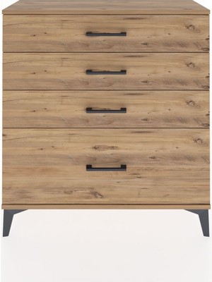 Arges Şifonyer 4 Çekmeceli 88X30X96 Çam-Çam