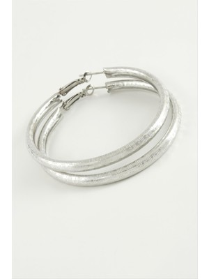 Noktalı Boru Halka Küpe 4,5 cm