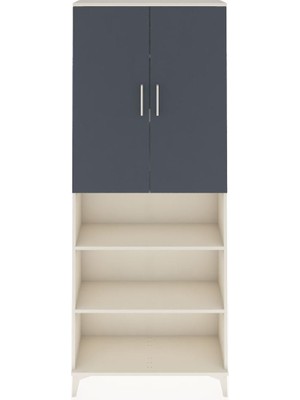 Arges Dolap 5 Raflı 2 Kapaklı 88X30X221 Aytaşı-Antrasit