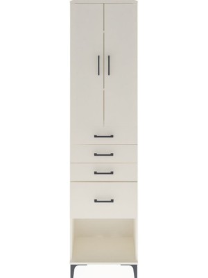 Arges Dolap 3 Raflı 4 Çekmeceli 2 Kapaklı 60X30X243 Aytaşı-Aytaşı