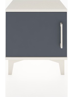 Arges Komodin Tek Raflı Tek Kapaklı 44X30X48 Aytaşı-Antrasit