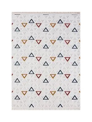 Aren Halı Ravara Geometrik Multi Polyester Kaydırmaz Taban Makine Halısı