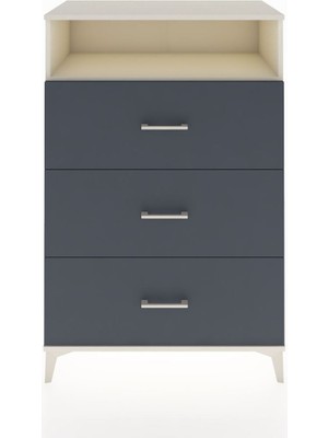 Hyperion Dolap Tek Raflı 3 Çekmeceli 88X44X134 Aytaşı-Antrasit