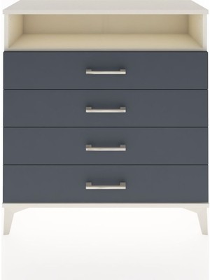 Arges Şifonyer Tek Raflı 4 Çekmeceli 88X30X96 Aytaşı-Antrasit