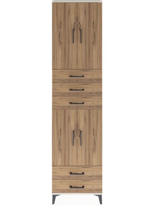 Arges Dolap 5 Raflı 5 Çekmeceli 4 Kapaklı 60X30X243 Aytaşı-Çam