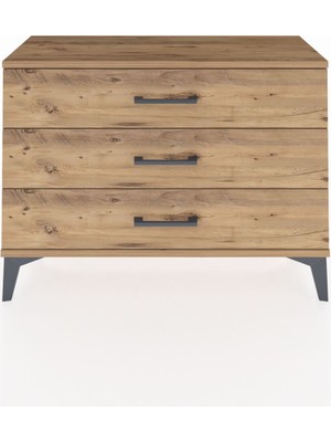 Arges Şifonyer 3 Çekmeceli 88X30X64 Çam-Çam