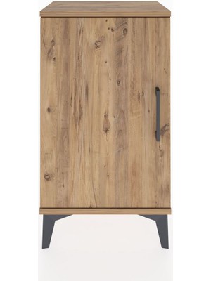 Arges Komodin 2 Raflı Tek Kapaklı 44X30X80 Çam-Çam